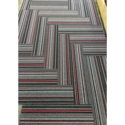 Colorcode Carpet Tile - Pvc Material, 25cm X 100cm X 3mm , Gray Matte Finish, Non-slip Design For Safe Flooring In High-traffic Areas