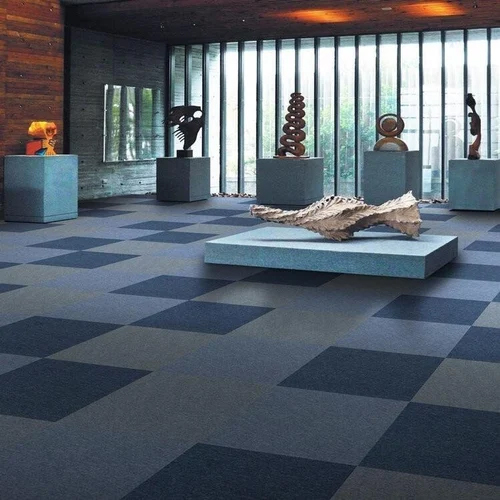 Welkin Kudos Carpet Tile - Polypropylene, 50cm x 50cm x 3.2mm, Gray Matte Finish | Non-Slip Safety, Ideal for Residential & Commercial Use
