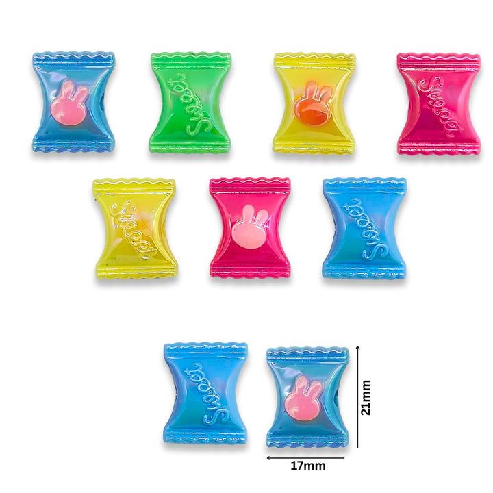 Assorted Candy Uv Coating Plastic Beads - Plastic Material, 17mm Size, Assorted Colors | High Quality Craft Supplies, Versatile For Jewelry Making