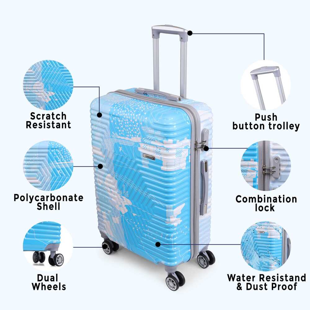 24inch Fly Blue Kandel London Printed Suit Case - Feature: High Quality / Attractive Design