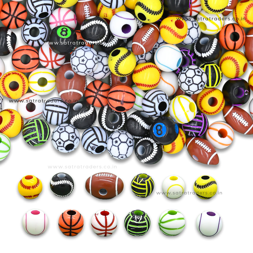 Football Plastic Beads