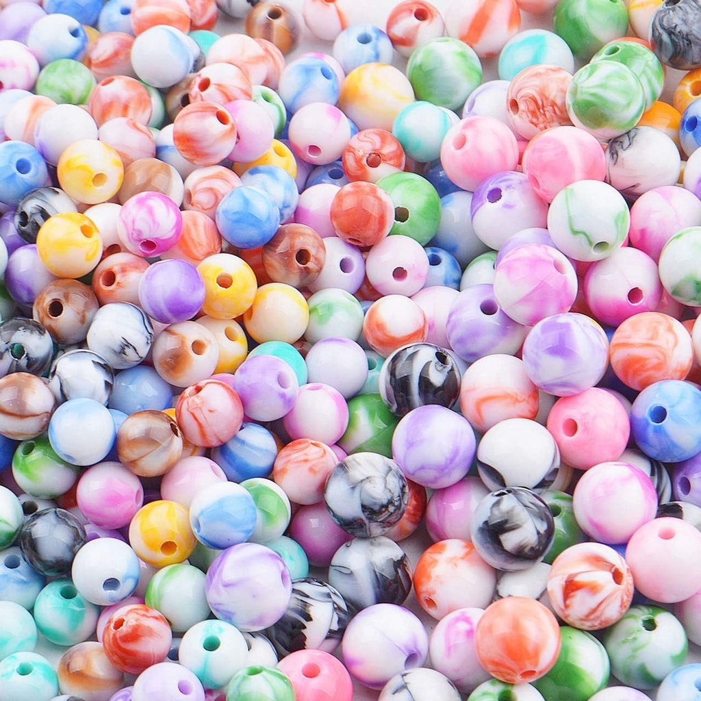 Assorted Marble Plastic Beads - 100g | Vibrant Colors, Versatile For Crafts And Jewelry Making, Ideal For Diy Projects