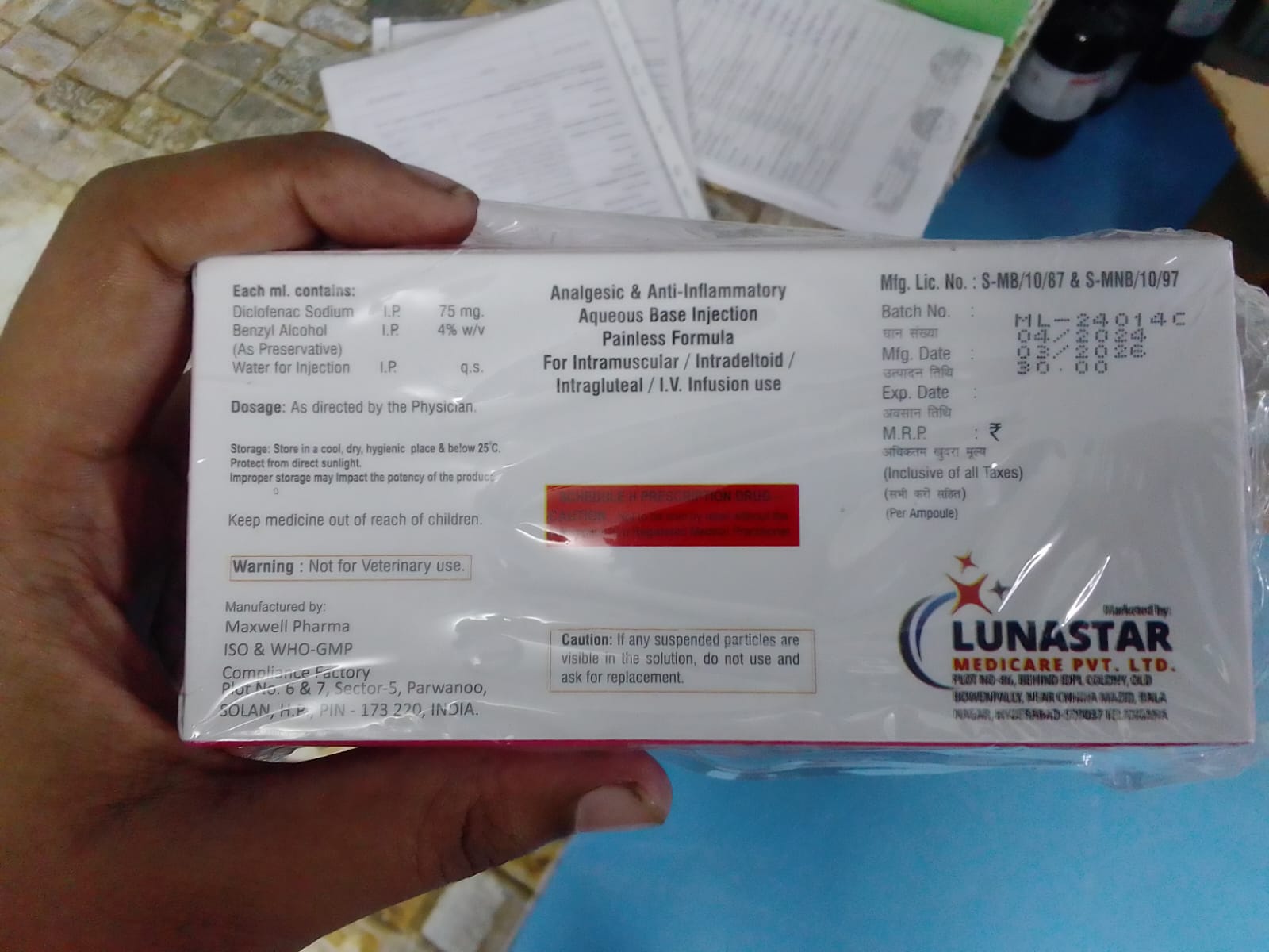 Diclofenac injection