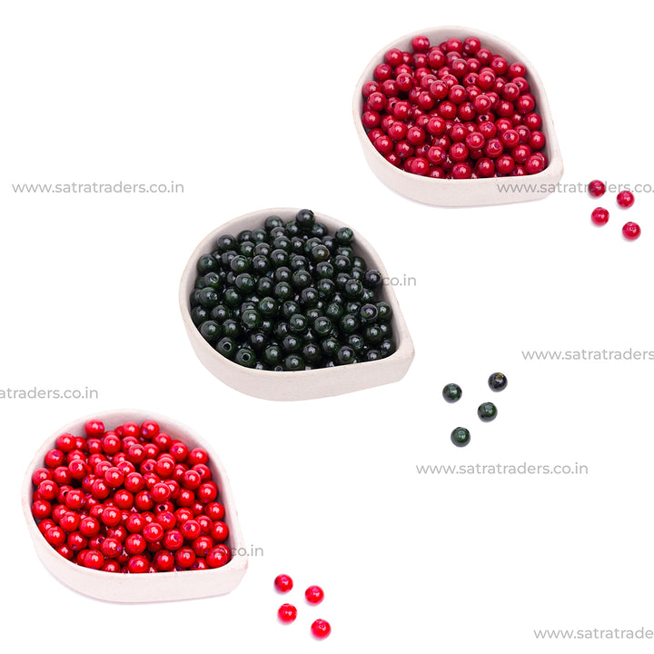 Plastic Beads - 100g, Sizes: 4mm, 5mm, 6mm, 8mm | Versatile Crafting Supplies Ideal For Jewelry Making And Diy Projects