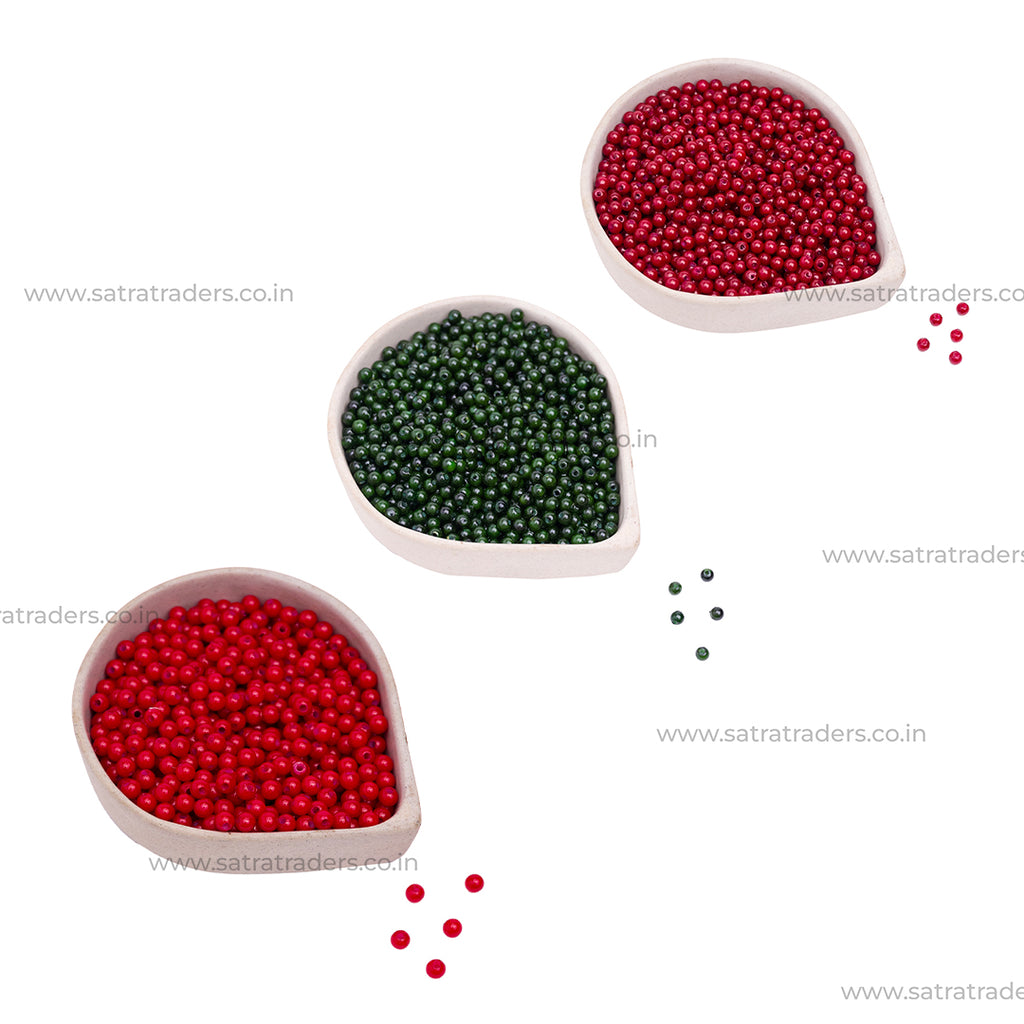 Plastic Beads - 100g, Sizes: 4mm, 5mm, 6mm, 8mm | Versatile Crafting Supplies Ideal For Jewelry Making And Diy Projects