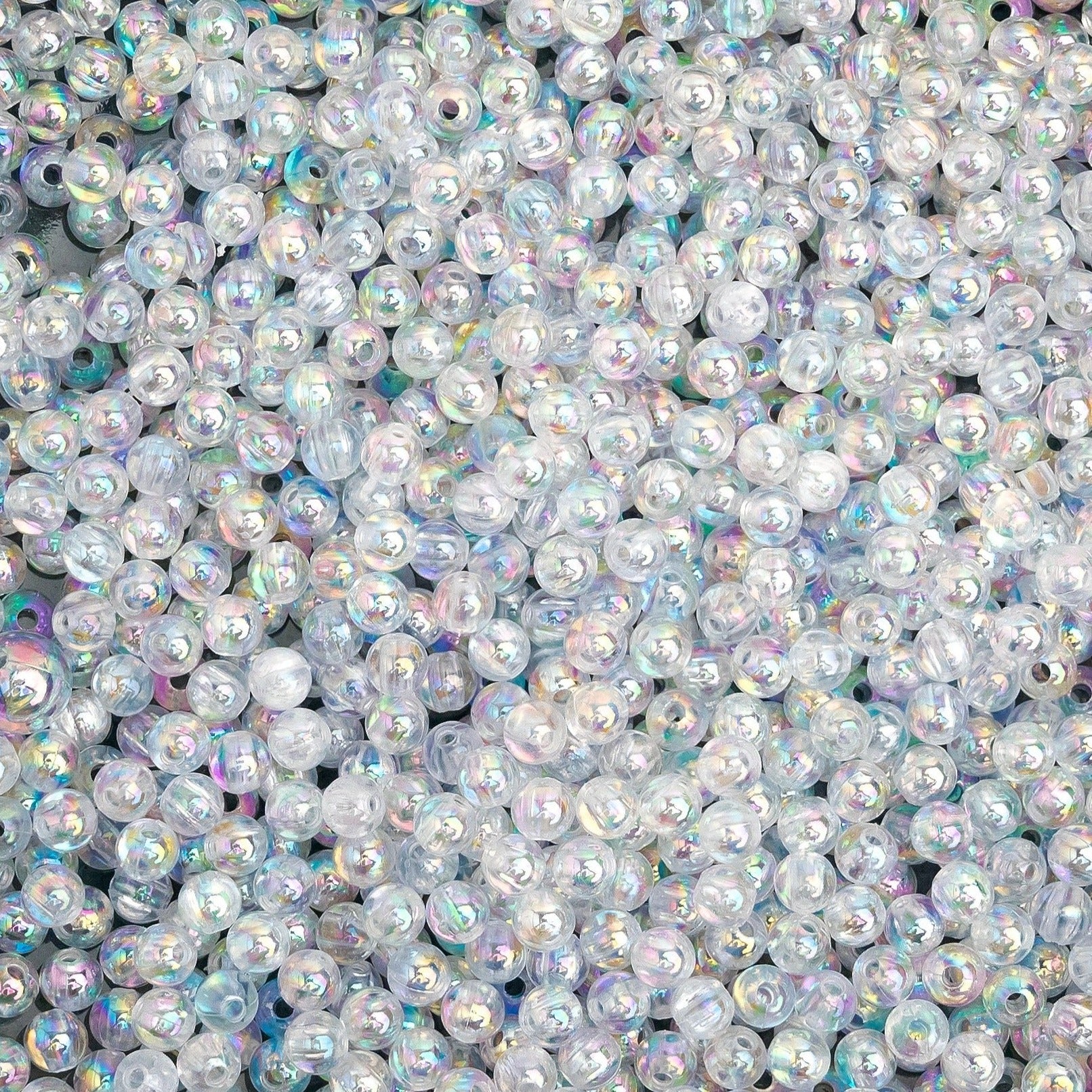 Transparent Rainbow Plastic Beads - 6mm, 8mm, 10mm | 100g Of Vibrant, Colorful Beads For Jewelry Making And Craft Projects