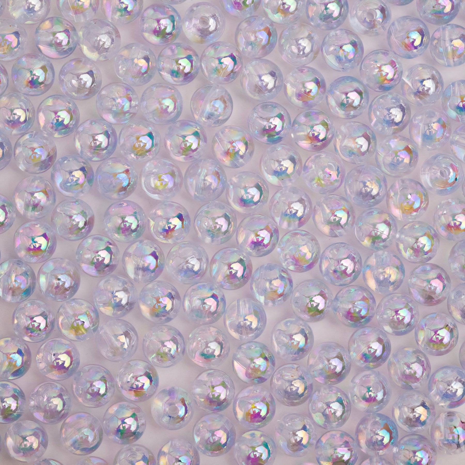 Transparent Rainbow Plastic Beads - 6mm, 8mm, 10mm | 100g Of Vibrant, Colorful Beads For Jewelry Making And Craft Projects