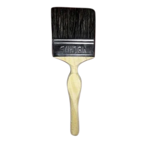 Pure Black Desi Hair FRP Brush For Painting - Bristle Material, 3 Inch Hair Length, Plastic Handle | Ideal for Industrial Precision Painting