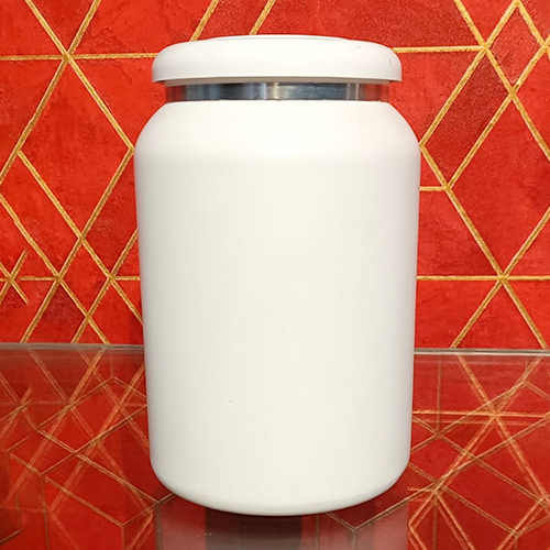 1 Kg White Micra Jar With Silver Line - Color: Beige Color