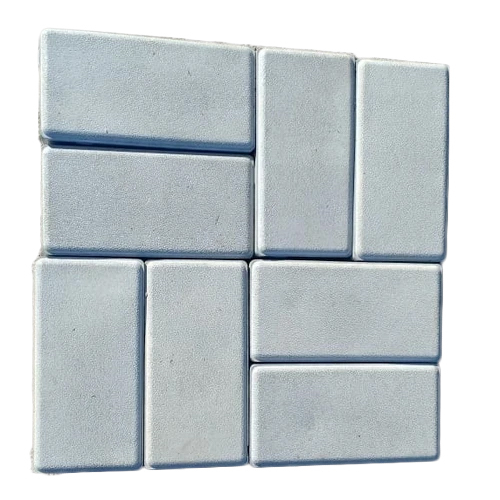 Rectangular Paving Block - Concrete Material, 10x5 Inches, Gray Color, 50mm Thickness | Frost Resistant, Non-Slip Surface, Low Maintenance