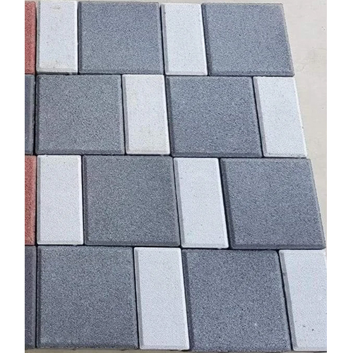 Leather Finish Paver Block - High-Quality Concrete, 60mm Thick , Gray Color with Frost Resistance and Uniform Texture from Hydraulic Pressure Method