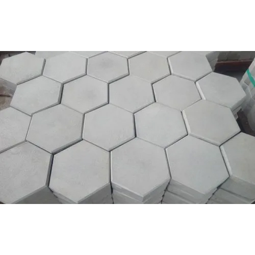 Hexagonal Concrete Paver Block - Concrete Material, 60mm Thickness, Gray Color | Frost-Resistant, Hydraulic Pressure Method, Durable Design