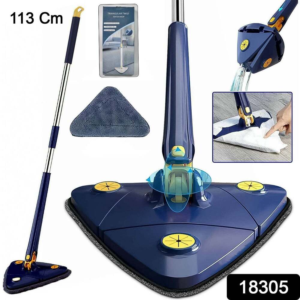 360A  Rotatable Mop Triangle Mop with Long Handles