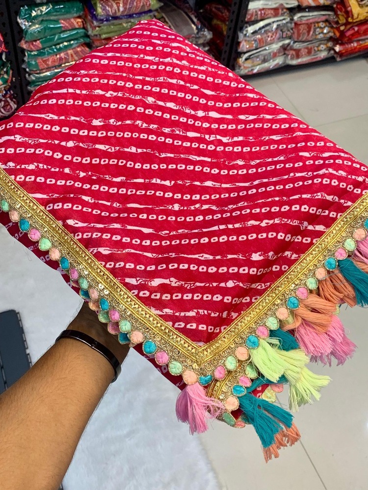 Rani Bandhani Printed Saree