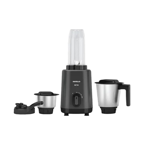 Havells Retro Nutri-Xl 500 Watts 3 Jar Mixer Grinder - Color: Black