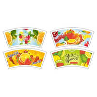 Juice Paper Cup Blank - 180 Gsm Sturdy Paper, 210ml Capacity, Matte Finish, Multicolor Printed Pattern, Disposable For Commercial Use
