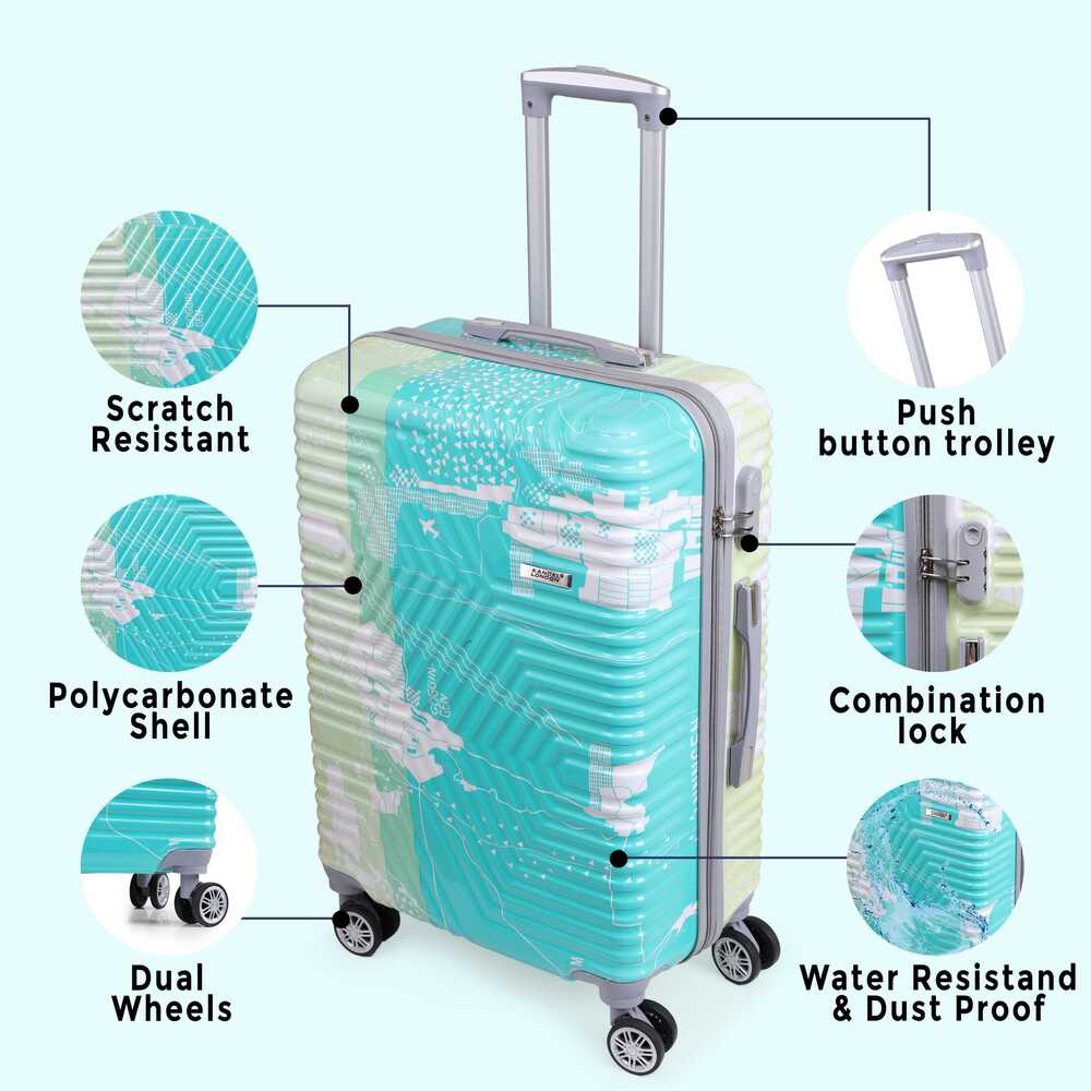 20inch Fly Green Kandel London Printed Suit Case - Feature: High Quality / Attractive Design