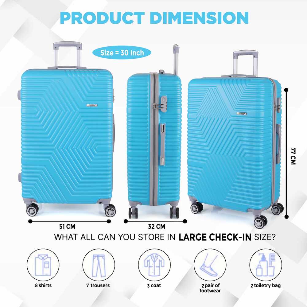 28inch ZX Sky Blue Color Trolley Bag