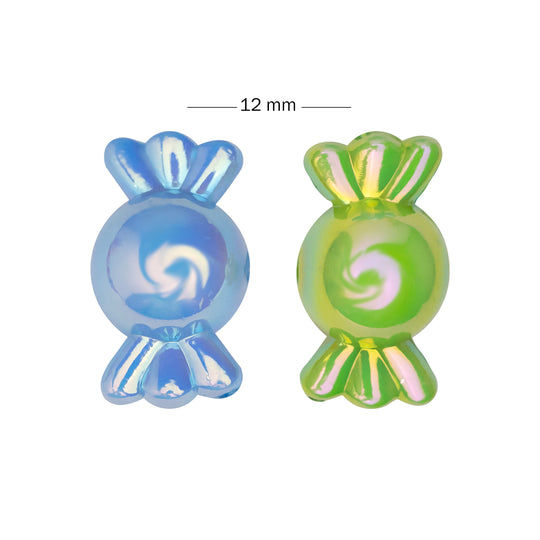 Assorted Candy Plastic Beads | Size: 12mm | Qty: 12Pcs (High Quality)