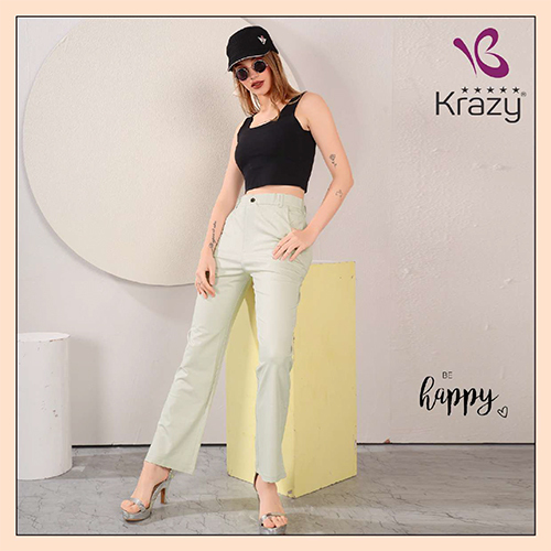 Krazy Solid Office Wear Casual Pant