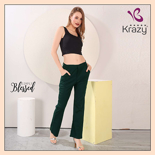 Krazy Dark Green Casual Pant - Color: Different Available