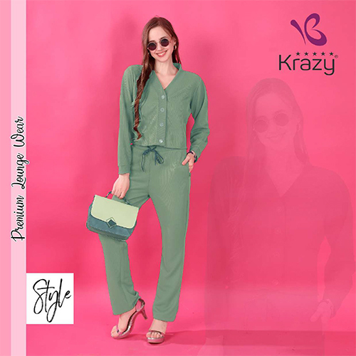 Krazy Plain Green Co-Ord Set - Color: Different Available