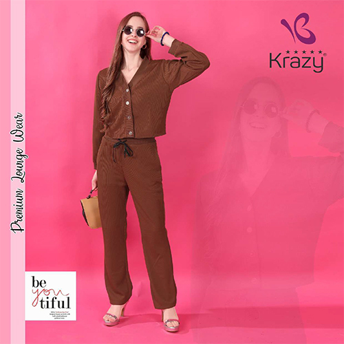 Krazy Plain Brown Co-ord Set
