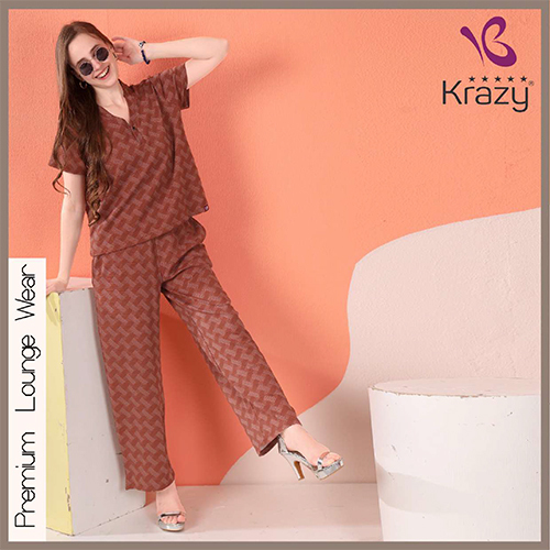 Krazy Printed Ladies Co-Ord Set - Color: Different Available