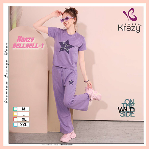 Krazy Purple Graphic Printed Co-ord Set
