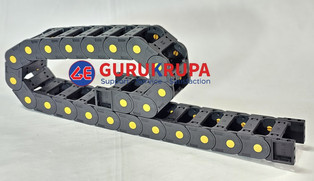 Cable Drag Chain - Plastic, Inner Width 9-200 Mm, Length 1-100 Mtr, Height 10-65 Mm, Black | High Flexibility, Impact Resistant, Easy Installation