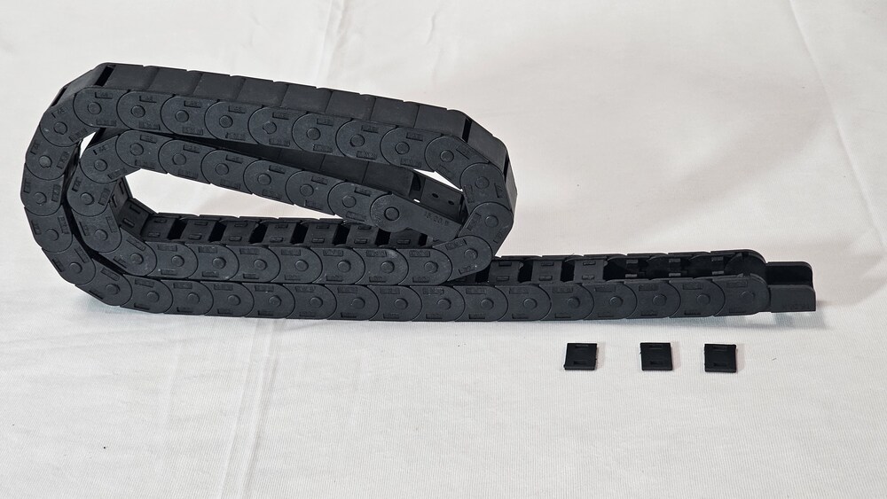 Cable Drag Chain - Plastic, Inner Width 9-200 Mm, Length 1-100 Mtr, Height 10-65 Mm, Black | High Flexibility, Impact Resistant, Easy Installation