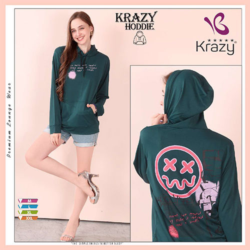 Krazy Printed Ladies Hoodie - Color: Different Available