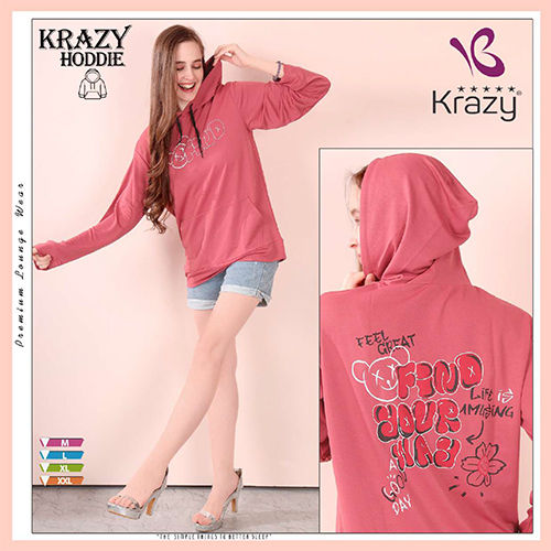 Krazy Full Sleeve Solid Women Hoodie - Color: Different Available