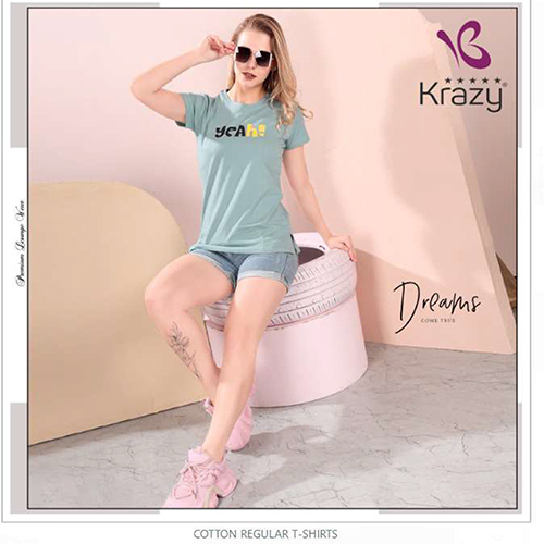 Krazy Cotton Round Neck T-Shirt - Color: Different Available