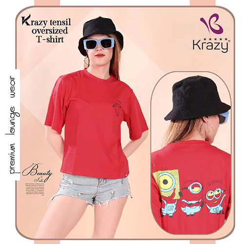 Krazy Red Oversized T-Shirt - Color: Different Available