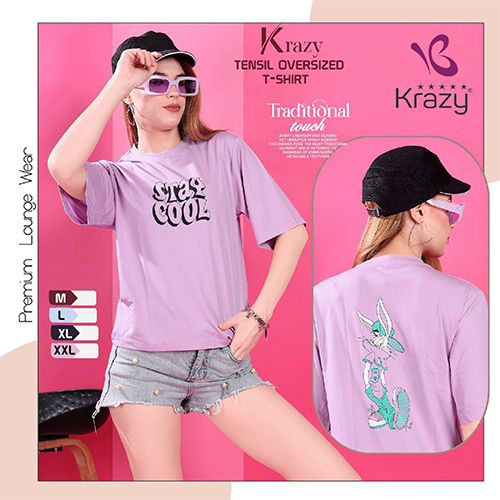 Krazy Light Pink Oversized T-Shirt - Color: Different Available