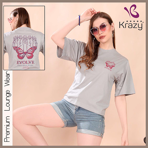 Krazy Grey Oversized T-Shirt
