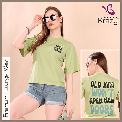 Krazy Light Green Premium Oversized T-Shirt - Color: Different Available