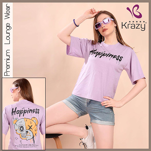 Krazy Happiness Printed Oversized T-Shirt - Color: Different Available