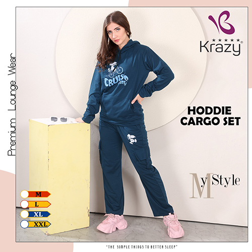 Dark Blue Fancy Hoodie Cargo Set - Color: Different Available