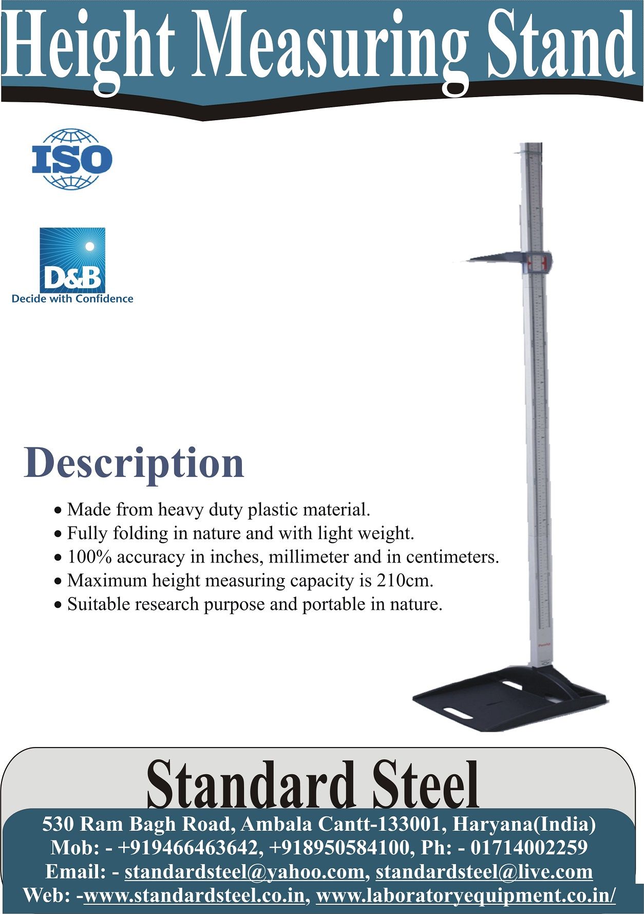 Portable Height Measuring Stand