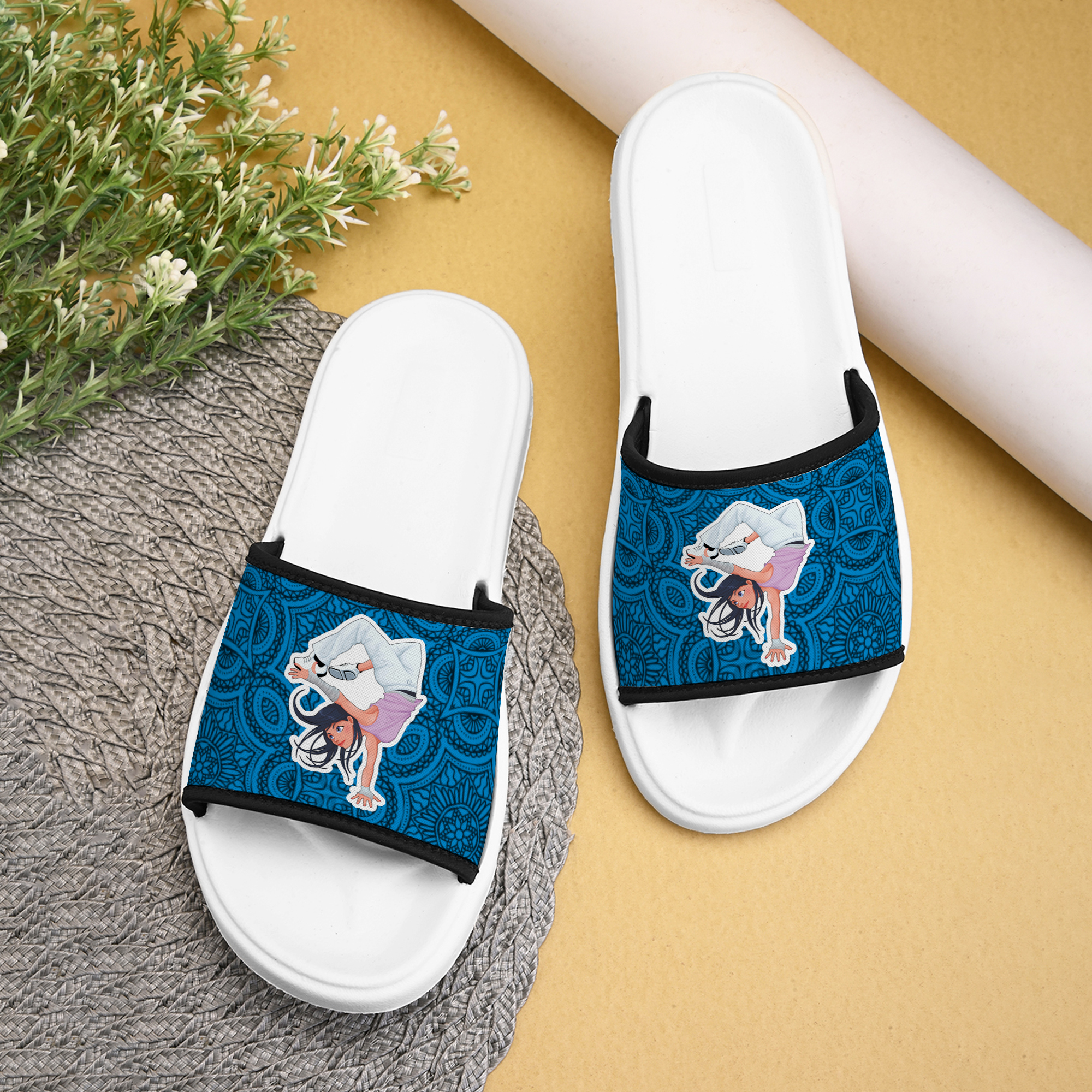  Dancing Anime Girl Slippers Women Flip Flop |Casual, Outdoor & Indoor, EVA Sole| Stylish Printed Chappal for beach, Home, party