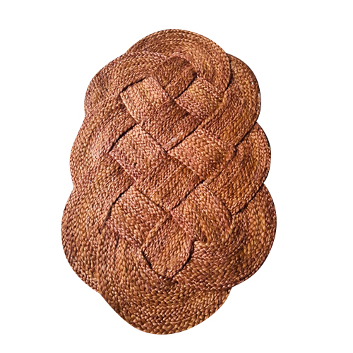 Plain Knotted Oval Coir Doormat