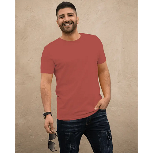 Mens Round Neck Solid T-Shirt