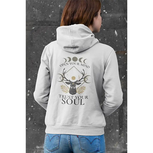 Unisex Fleece Graphic Hoodie - 280 GSM Cotton, Melange Color | Full Sleeves, Anti-Wrinkle, Plus Size, Breathable, Washable, Stylish Design