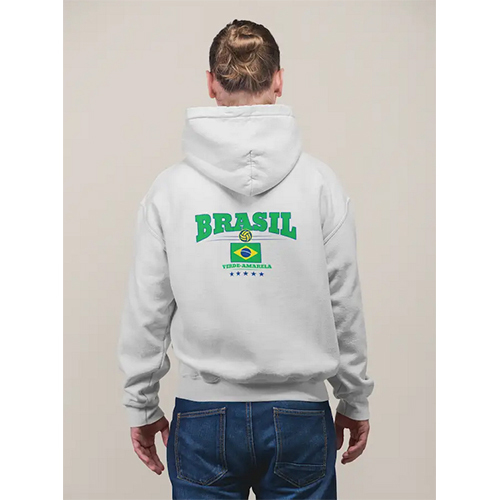 MEN FRONT BACK PRINTED HOODIE - Cotton Fleece, 280 GSM, 28 Inch Length, Color: Melange | Features: Full Sleeves, Anti-Wrinkle, Plus Size, Graphic Logo Print