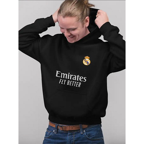 PRINTED HOODIES - 280 GSM Cotton Fleece, 27 Inch Length, Black Color | Unisex Design, Anti-Wrinkle & No Fade, Graphic Print with Club Logo