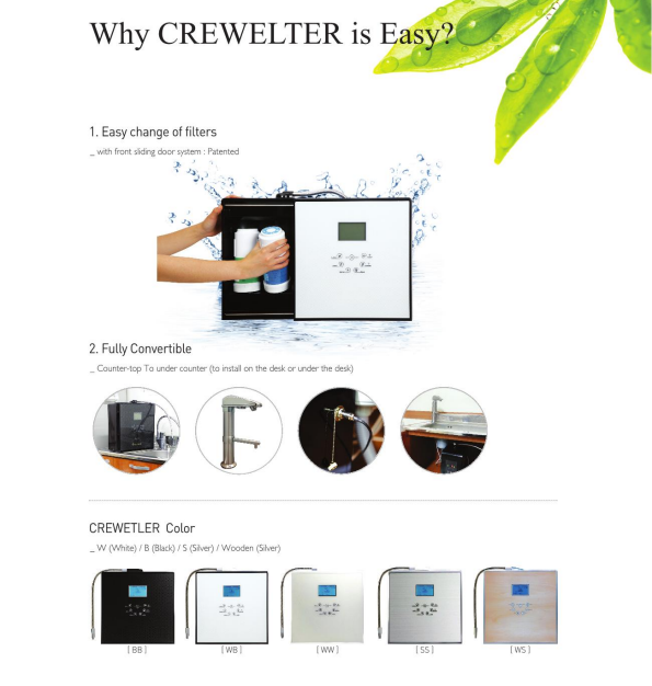 Alkaline water ionizer CREWELTER 9 plates ionized alkaline water Home appliances water treatment appliances