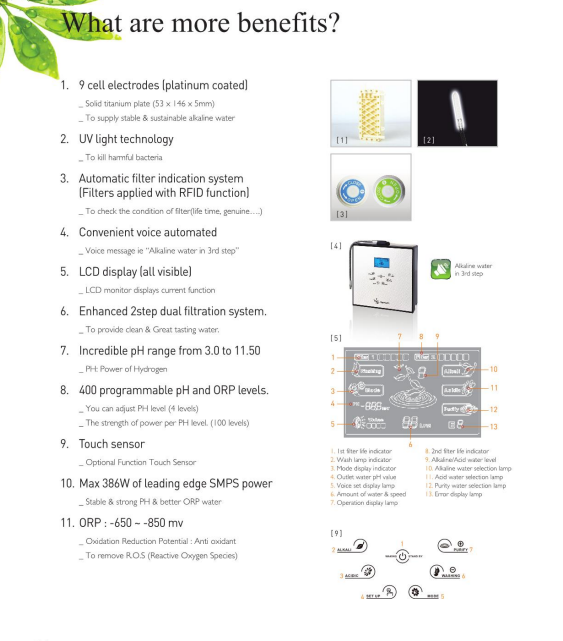 Alkaline water ionizer CREWELTER 9 plates ionized alkaline water Home appliances water treatment appliances