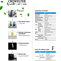 Alkaline water ionizer CREWELTER 9 plates ionized alkaline water Home appliances water treatment appliances